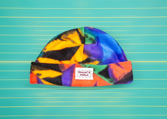 Colorful Batik Fleece Beanie